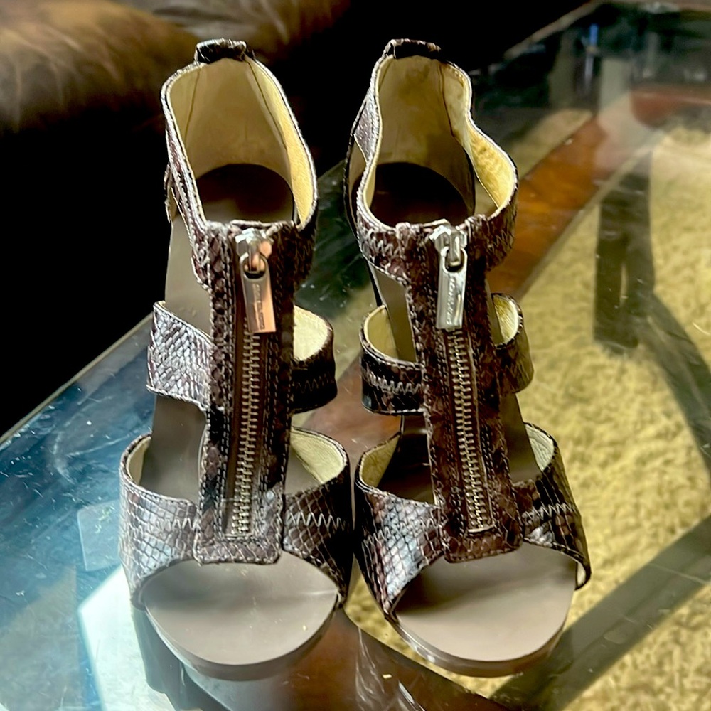Michael Kors sandals with silver zipper